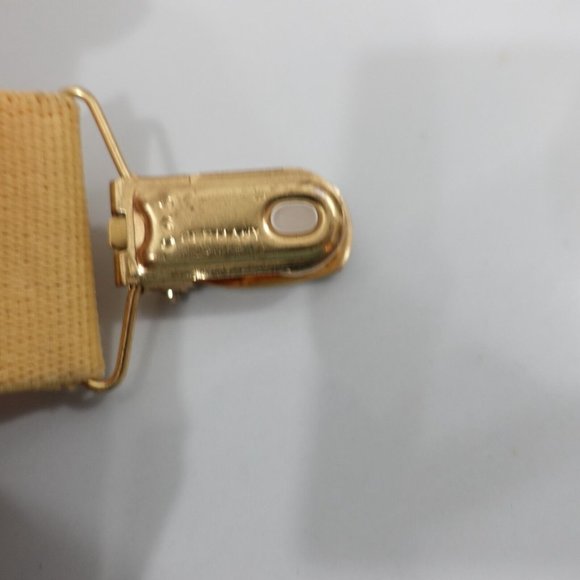 Cas Germany Suspender Mens Yellow Clip On X Back Adjustable Strap Stretch Formal - Picture 9 of 11